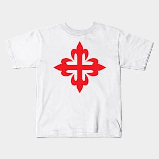 Flowered cross (red) Kids T-Shirt